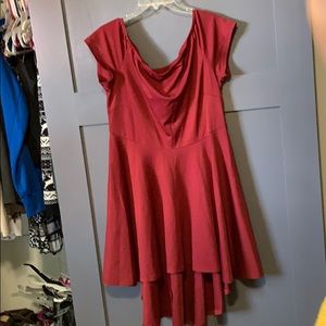 Crimson high-low dress